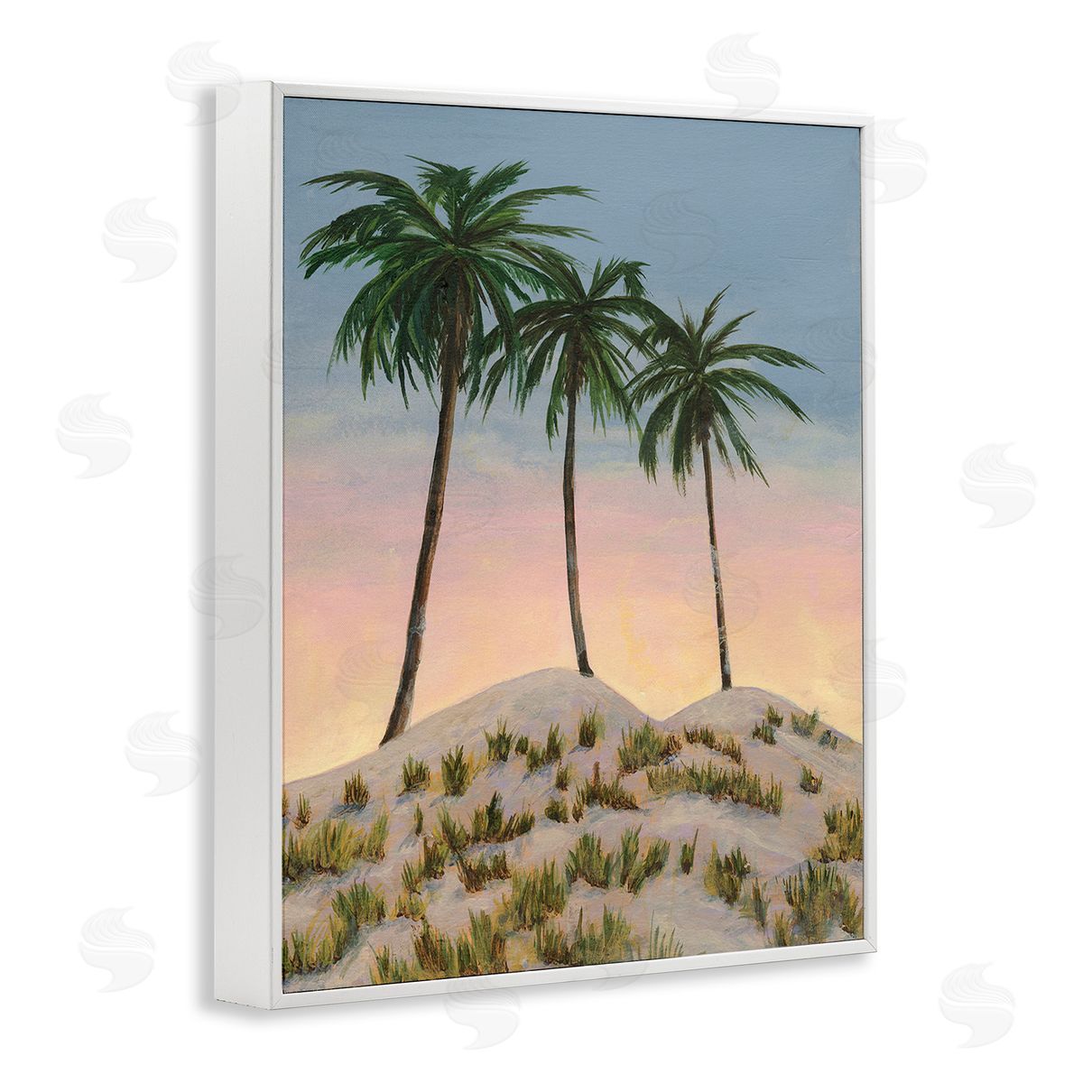 Michael Willett Palm Trees on Hill White Framed Giclee Wall Art Print