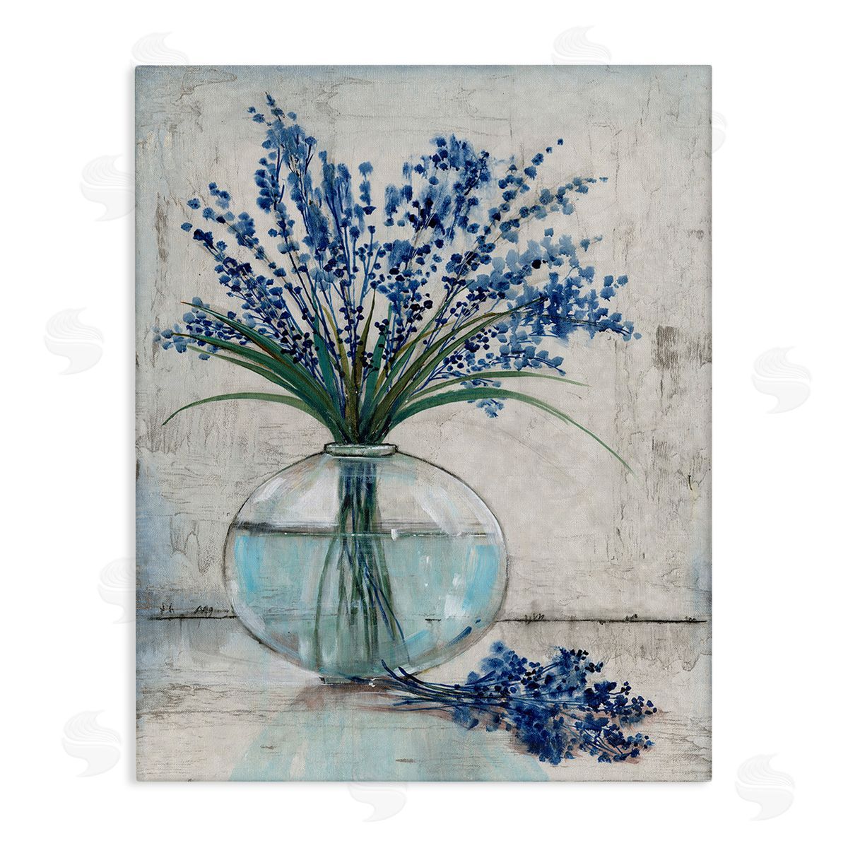 Tim O'Toole Lavender Sprigs in Vase Canvas Wall Art Print