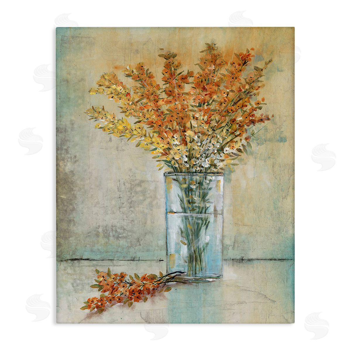 Tim O'Toole Orange Sprigs in Vase Canvas Wall Art Print
