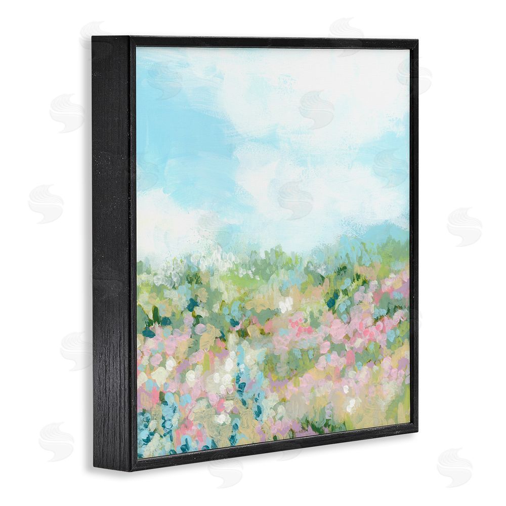 June Erica Vess Pink Speckled Meadow Black Framed Glicee Wall Art Print