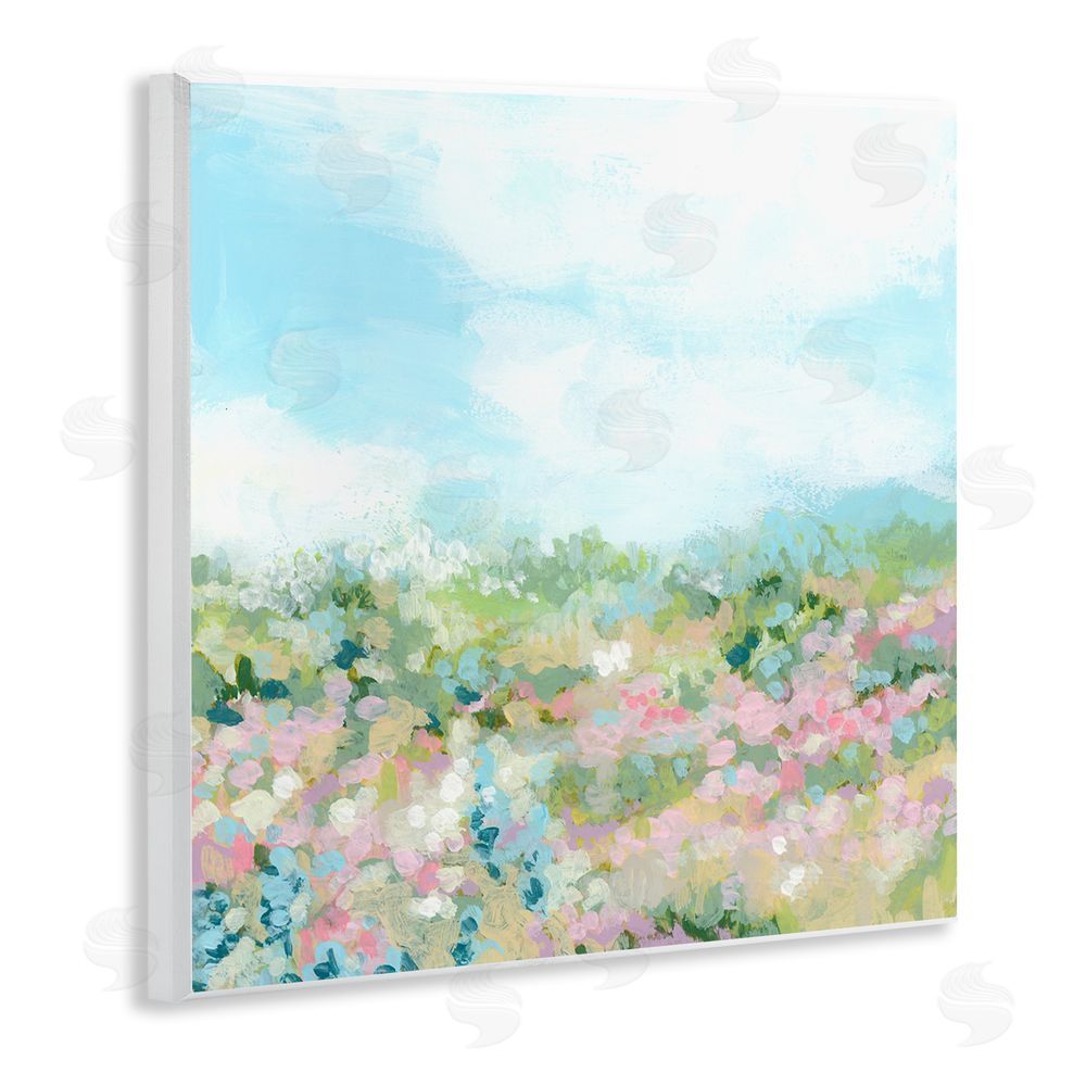 June Erica Vess Pink Speckled Meadow Wooden Wall Plaque Art Print