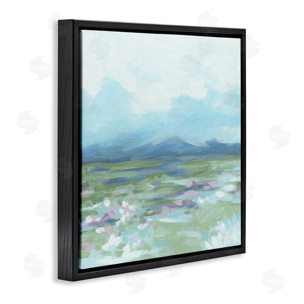 June Erica Vess Foggy Mountain Valley Black Floating Frame Canvas Wall Art Print