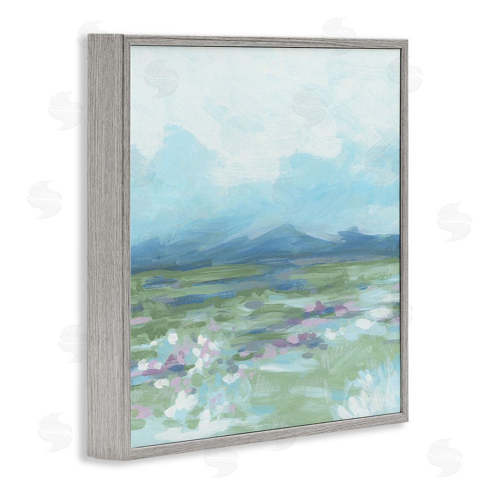 June Erica Vess Foggy Mountain Valley Gray Framed Glicee Wall Art Print