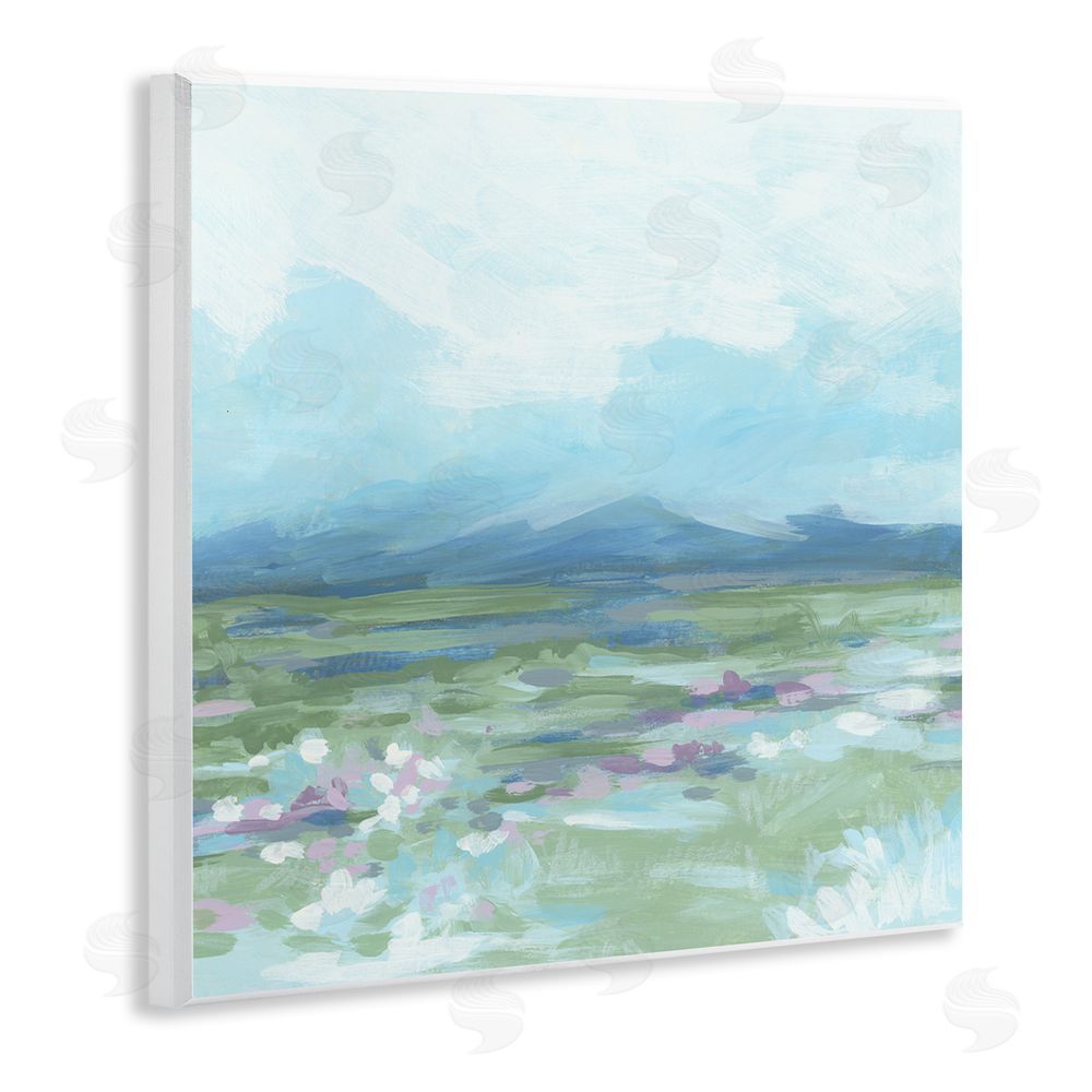 June Erica Vess Foggy Mountain Valley Wooden Wall Plaque Art Print