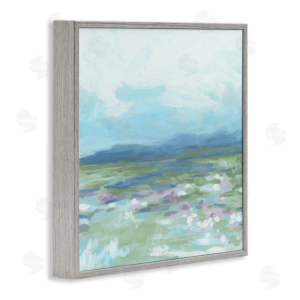 June Erica Vess Foggy Valley Landscape Gray Framed Glicee Wall Art Print