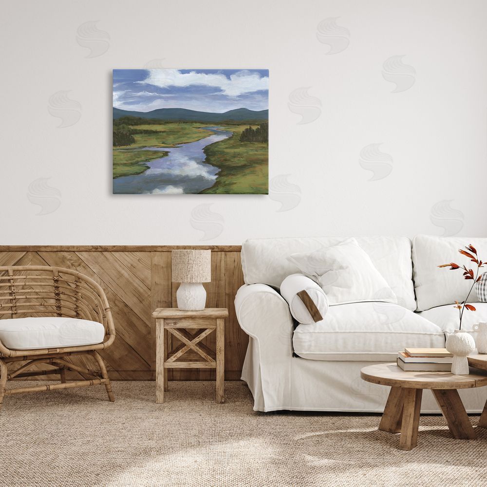 Michael Willett River with Cloud Reflection Canvas Wall Art Print in Room