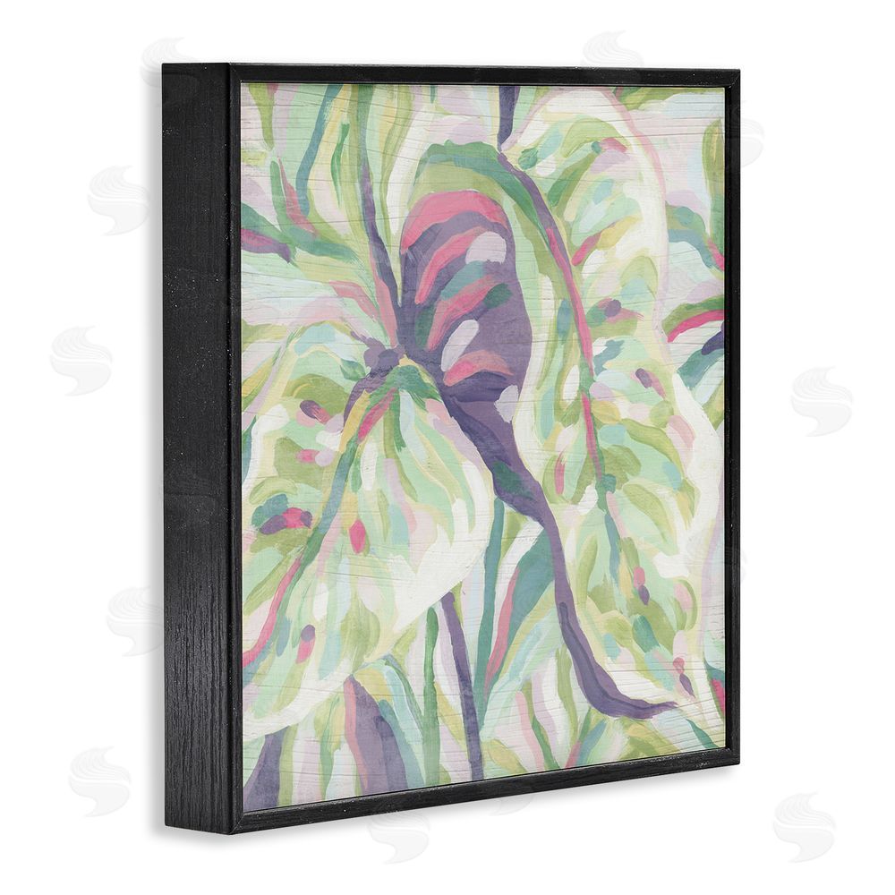 June Erica Vess Pastel Drooping Leaves Black Framed Giclee Wall Art Print