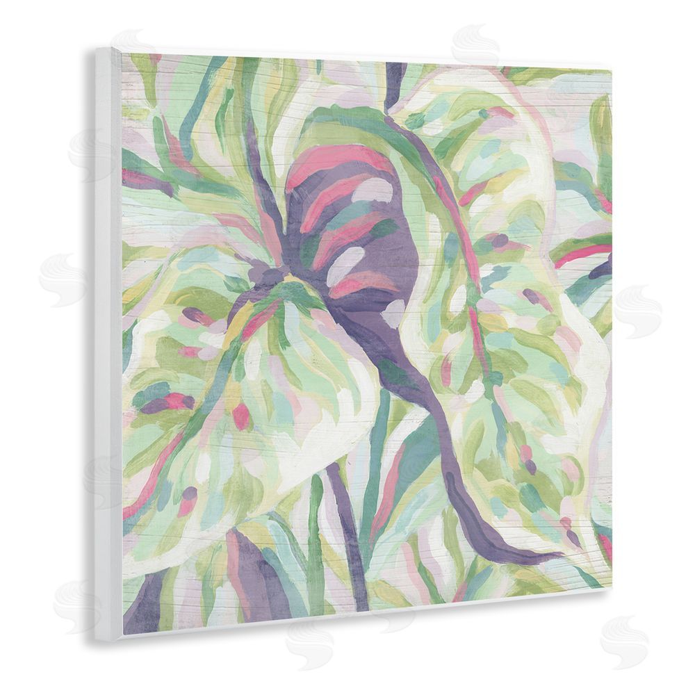 June Erica Vess Pastel Drooping Leaves Wooden Wall Plaque Art Print