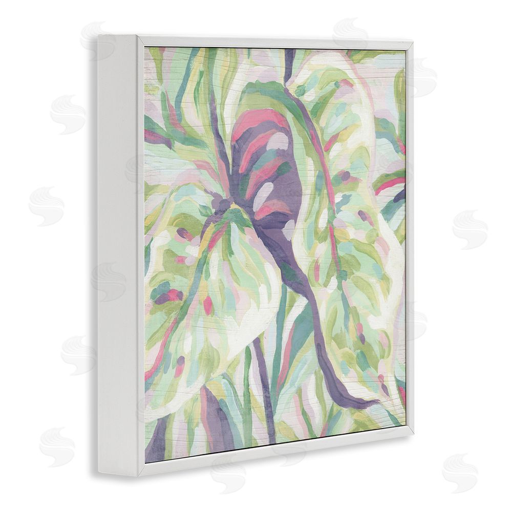 June Erica Vess Pastel Drooping Leaves White Framed Giclee Wall Art Print
