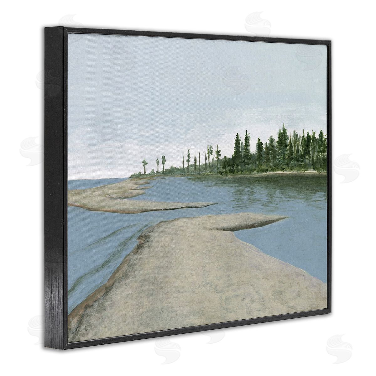 Michael Willett Lake Waterfront Scenery Black Framed Giclee Wall Art Print