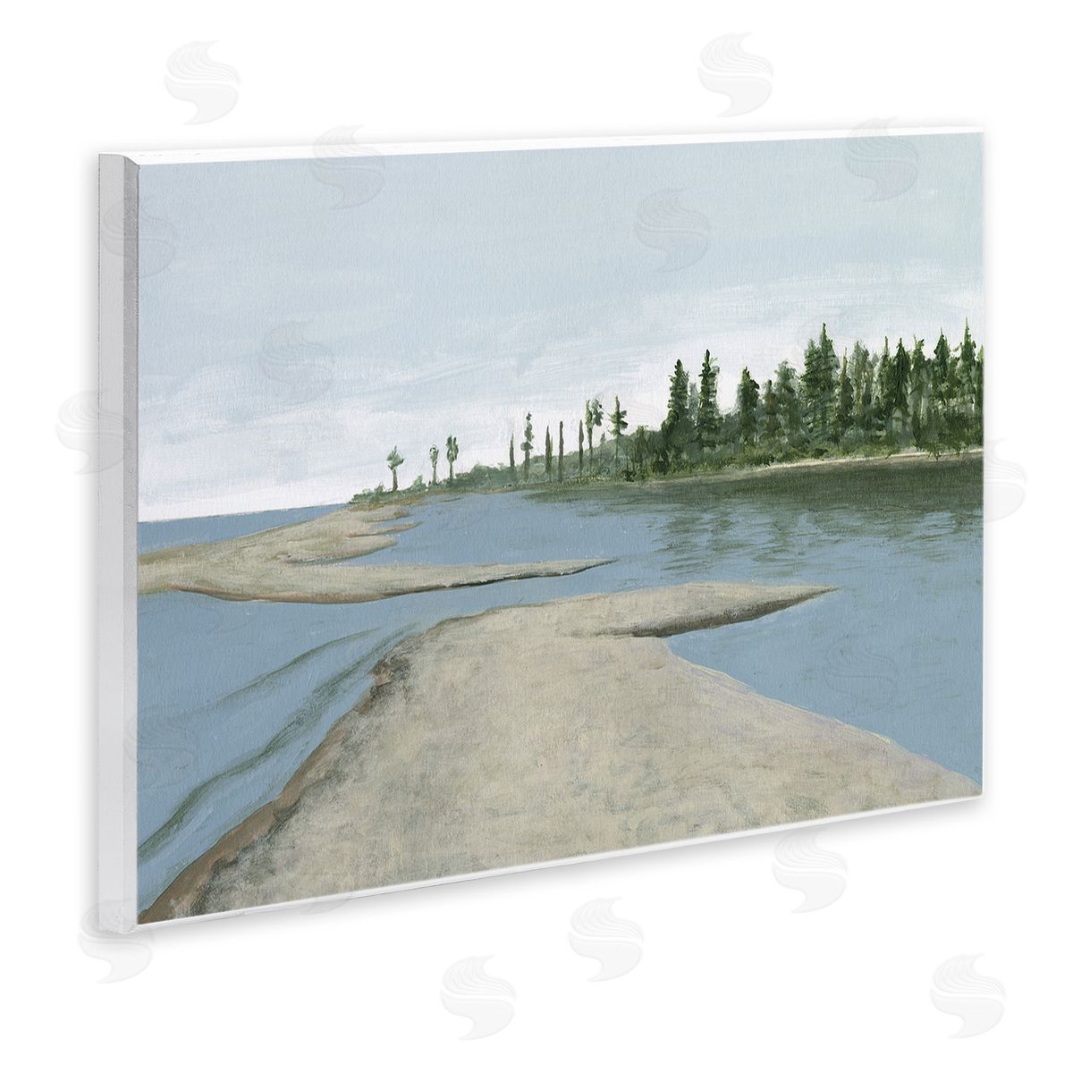 Michael Willett Lake Waterfront Scenery Wooden Wall Plaque Art Print