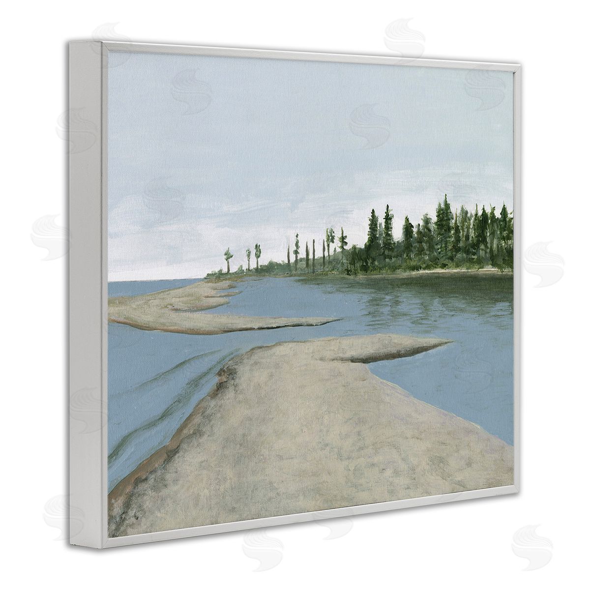 Michael Willett Lake Waterfront Scenery White Framed Giclee Wall Art Print