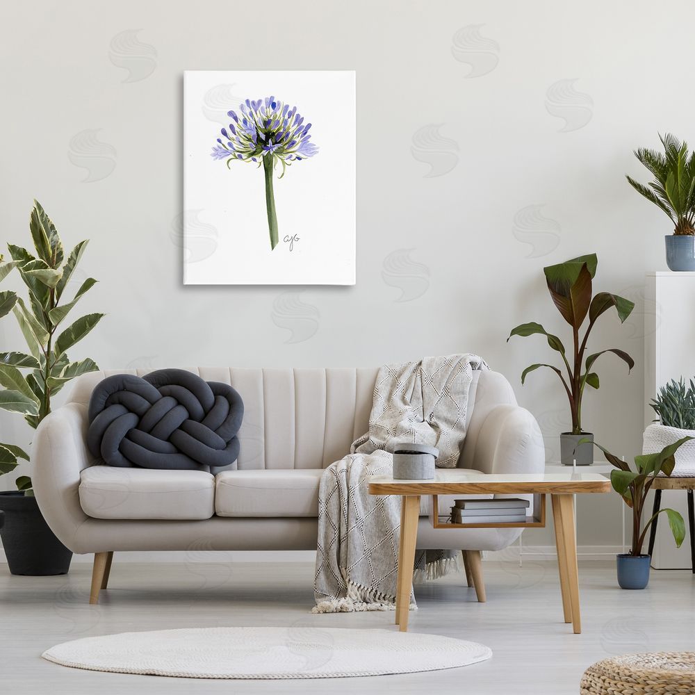 Alexandria Gilbert Kincaid Minimal Purple Anther Canvas Wall Art Print in Room