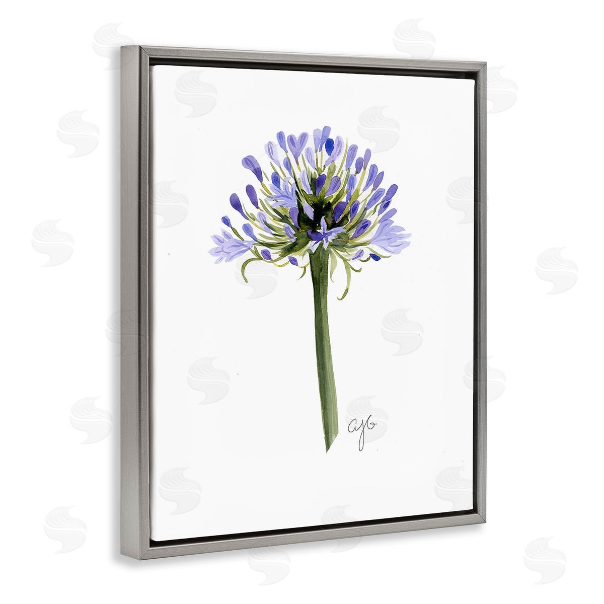 Alexandria Gilbert Kincaid Minimal Purple Anther Gray Floating Frame Canvas Wall Art Print