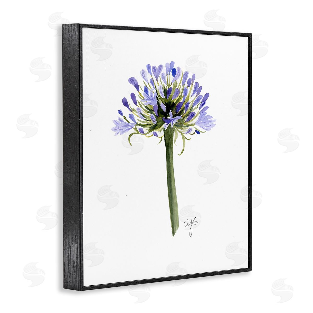 Alexandria Gilbert Kincaid Minimal Purple Anther Black Framed Giclee Wall Art Print