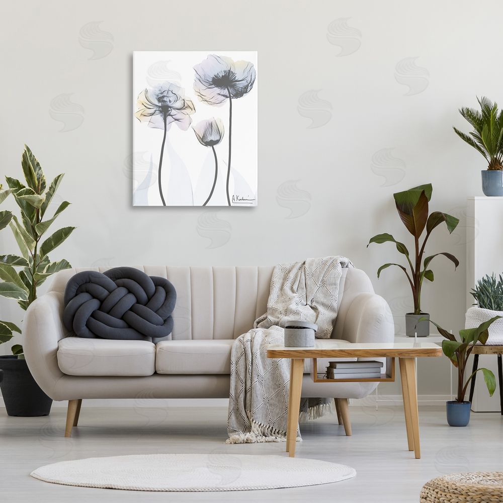 Albert Koetsier Poppy Flower Trio Canvas Wall Art Print in Room