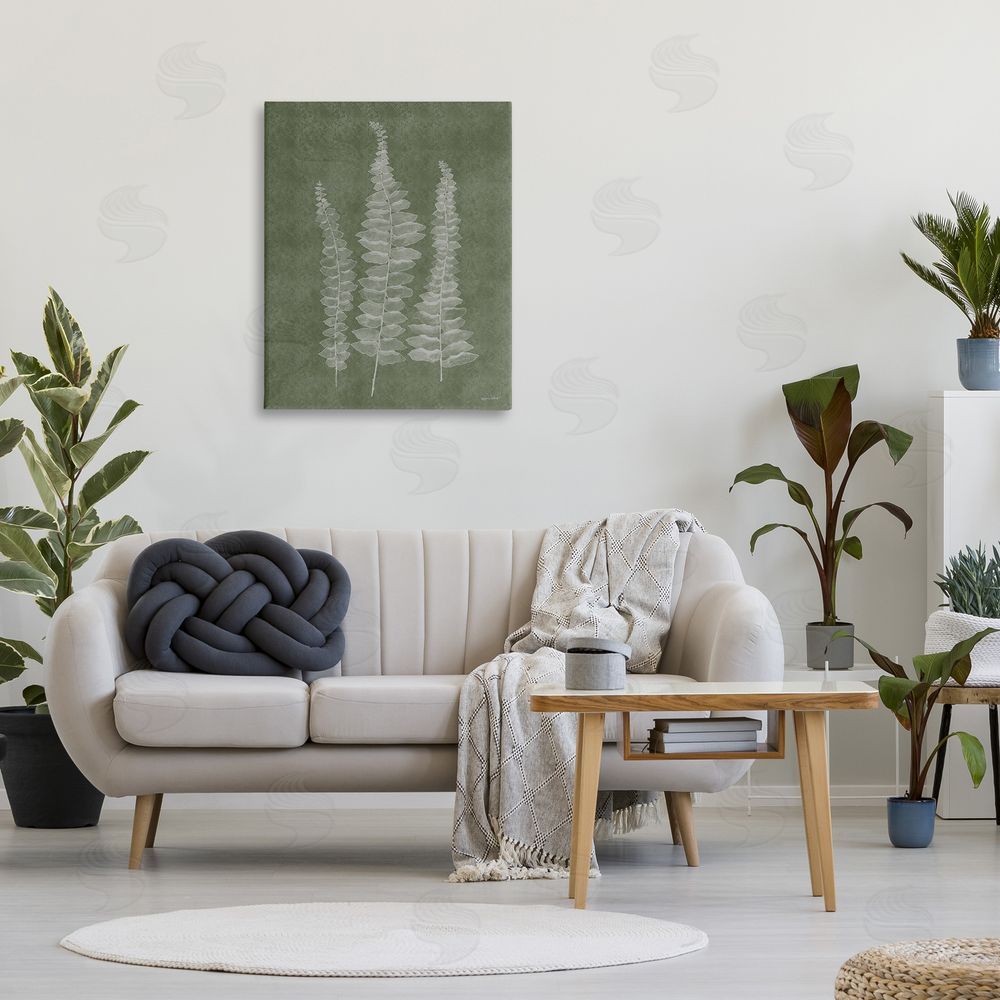 Annie LaPoint Green Rustic Botanicals Canvas Wall Art Print in Room