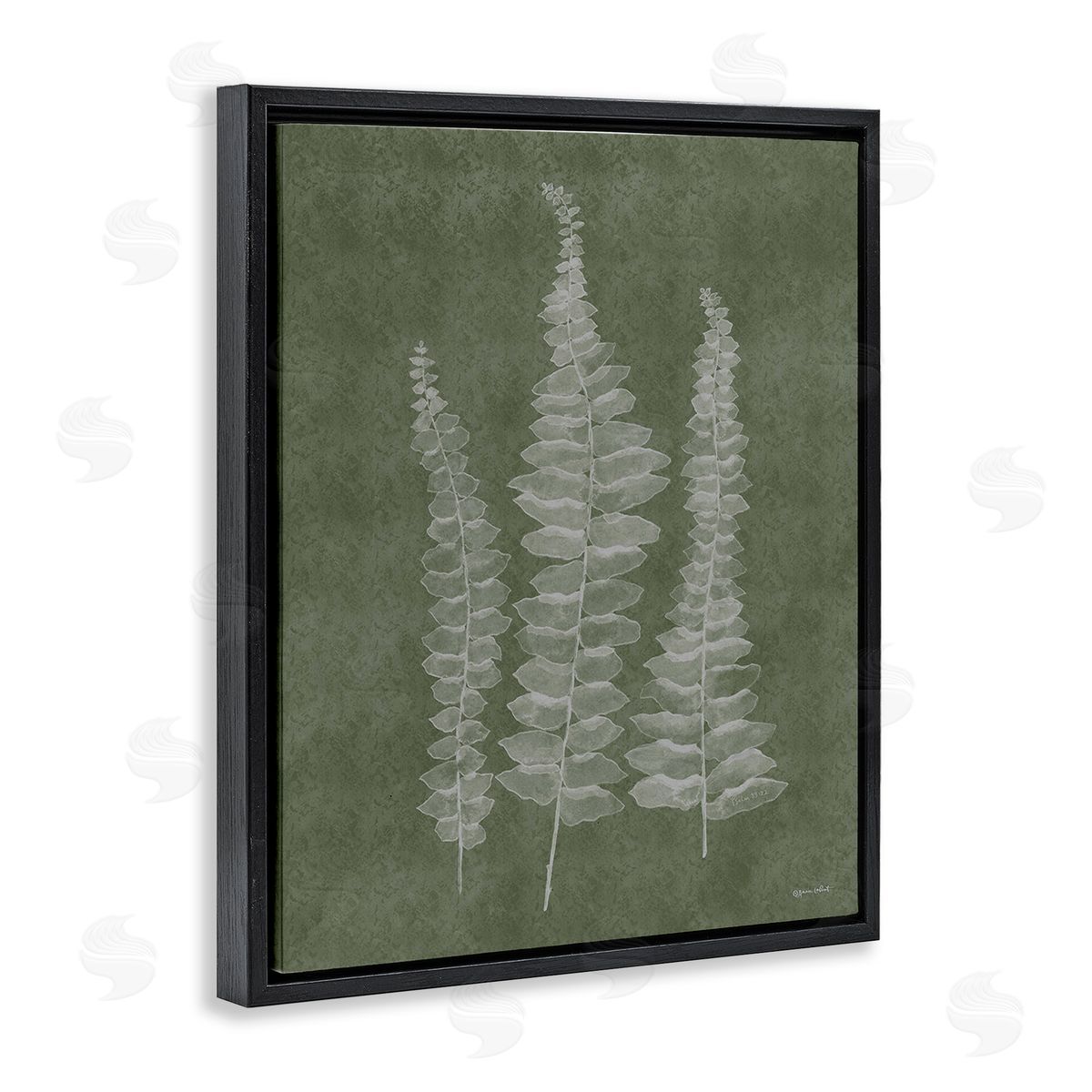 Annie LaPoint Green Rustic Botanicals Black Floating Frame Canvas Wall Art Print