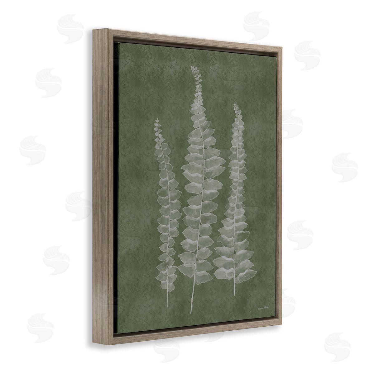 Annie LaPoint Green Rustic Botanicals Brown Floating Frame Canvas Wall Art Print