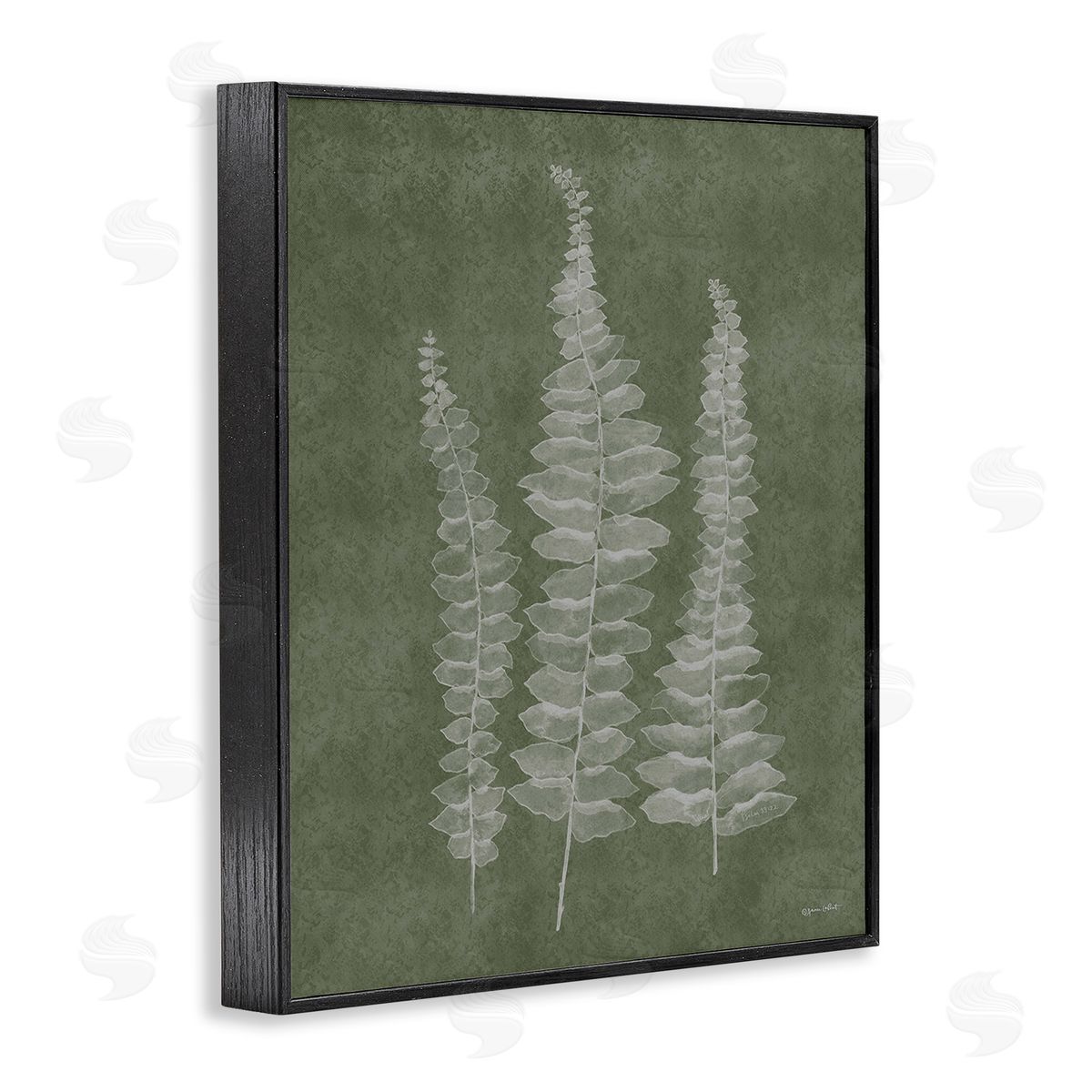 Annie LaPoint Green Rustic Botanicals Black Framed Giclee Wall Art Print