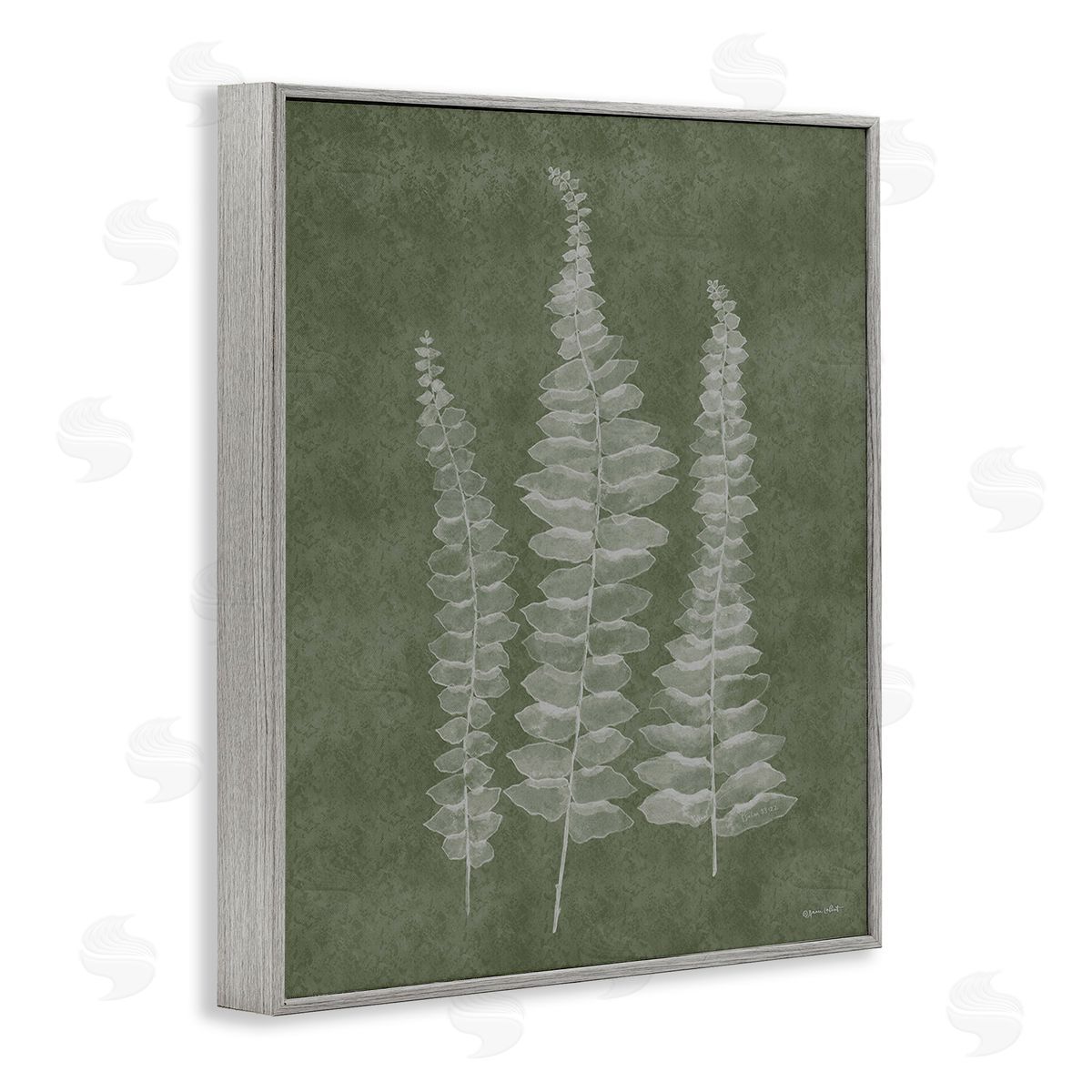 Annie LaPoint Green Rustic Botanicals Gray Framed Giclee Wall Art Print