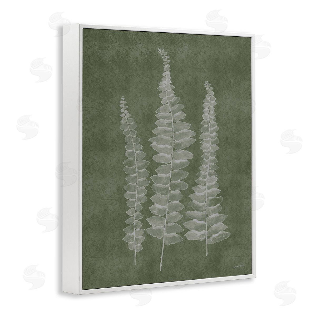 Annie LaPoint Green Rustic Botanicals White Framed Giclee Wall Art Print