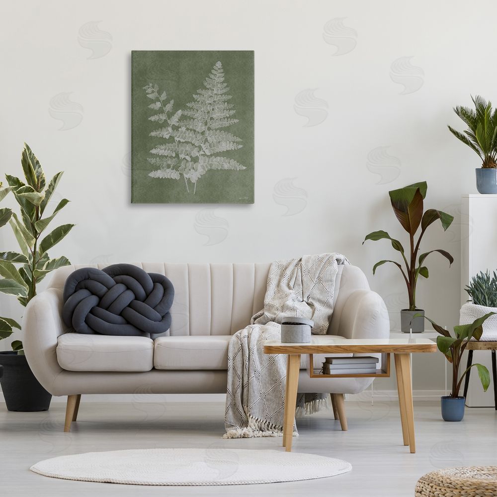 Annie LaPoint Green Rustic Ferns Canvas Wall Art Print in Room