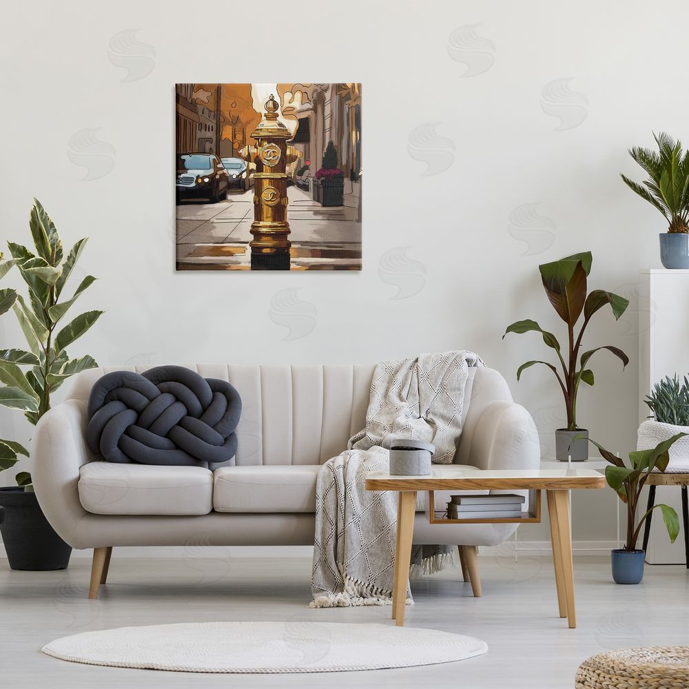 Amelia Noyes Glam City Hydrant Canvas Wall Art Print in Room