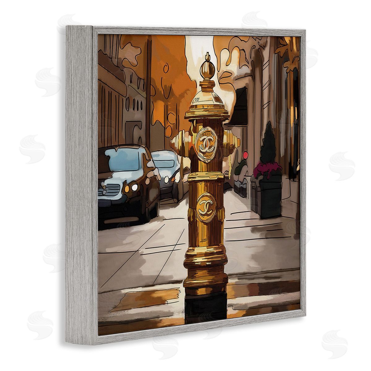 Amelia Noyes Glam City Hydrant Gray Framed Giclee Wall Art Print
