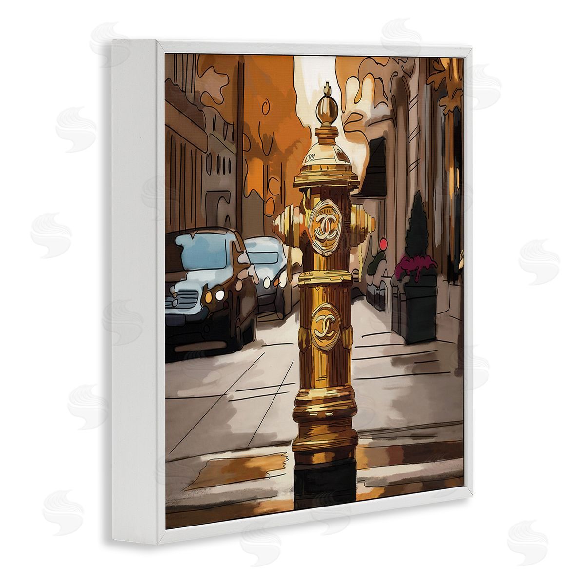 Amelia Noyes Glam City Hydrant White Framed Giclee Wall Art Print