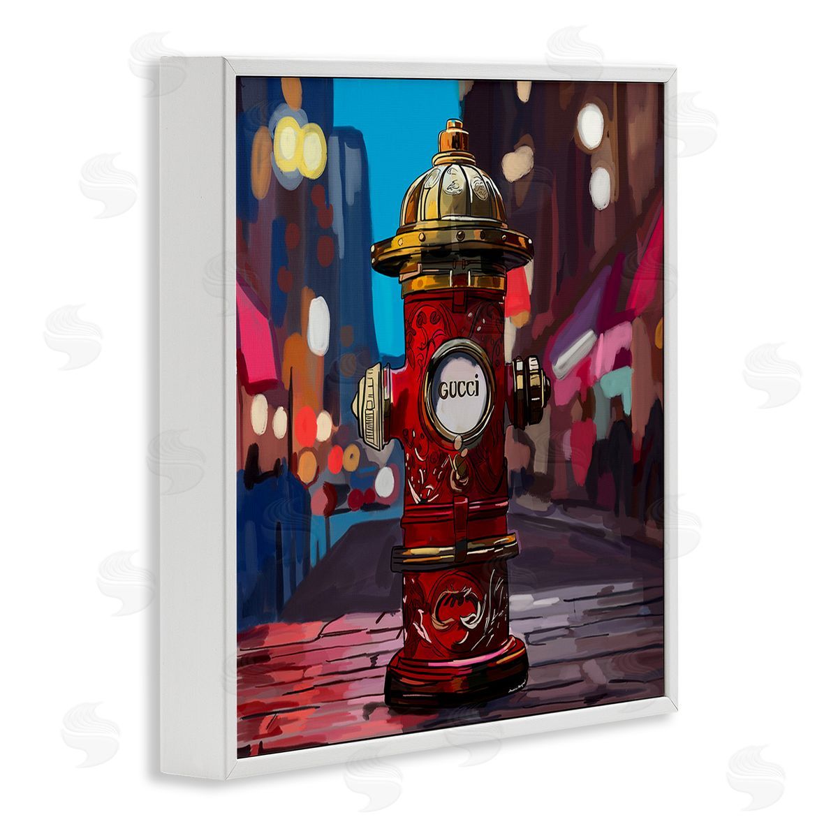 Amelia Noyes Vivid Glam Hydrant White Framed Giclee Wall Art Print