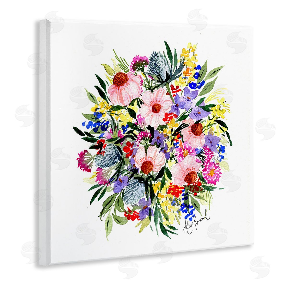 Alexandria Gilbert Kincaid Vivid Blooming Bouquet Wooden Wall Plaque Art Print