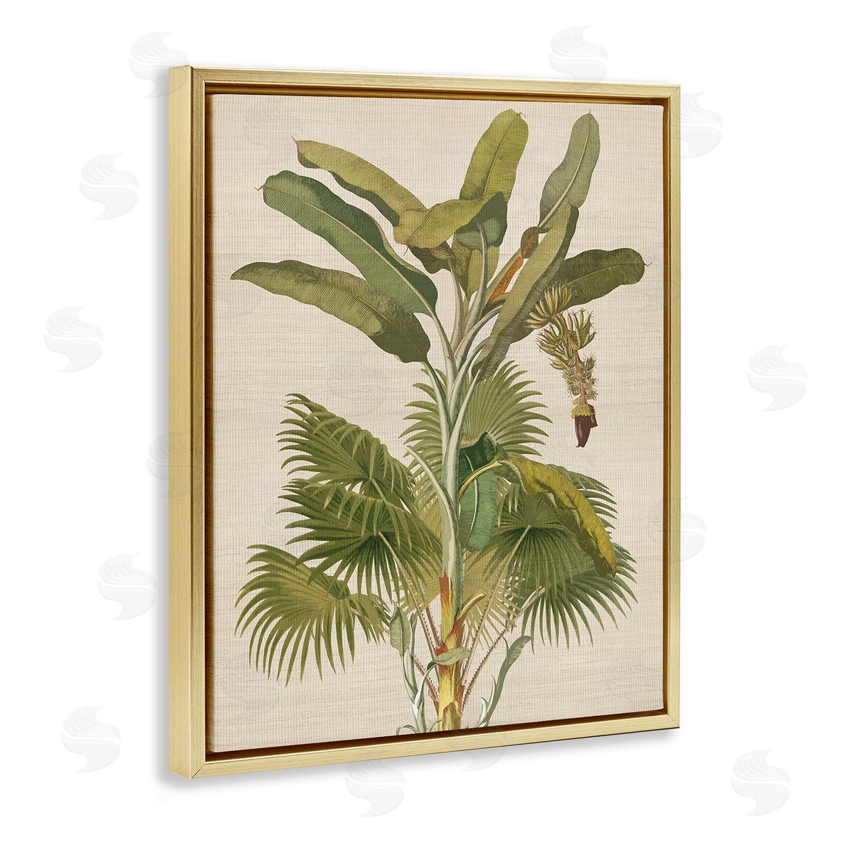 Amber Sterling Vintage Tropical Plant Gold Floating Frame Canvas Wall Art Print