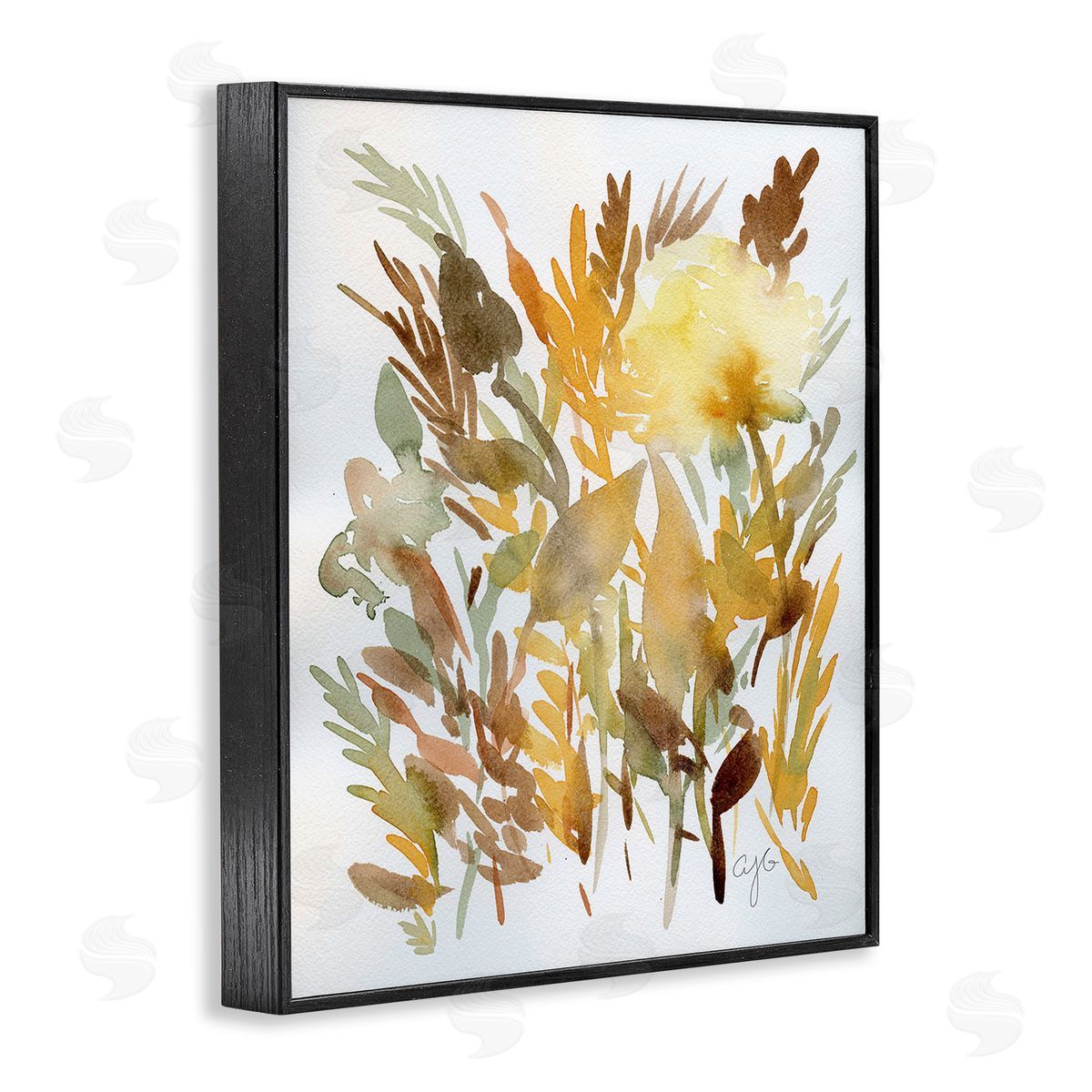 Alexandria Gilbert Kincaid Abstract Autumnal Herbs Black Framed Giclee Wall Art Print
