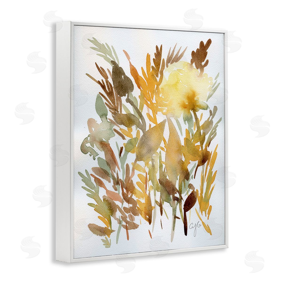 Alexandria Gilbert Kincaid Abstract Autumnal Herbs White Framed Giclee Wall Art Print