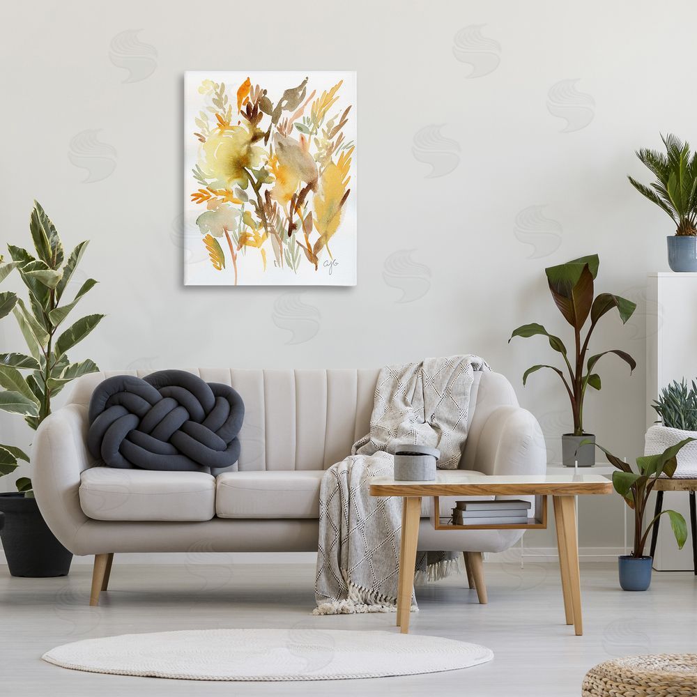 Alexandria Gilbert Kincaid Abstract Autumnal Foliage Canvas Wall Art Print in Room