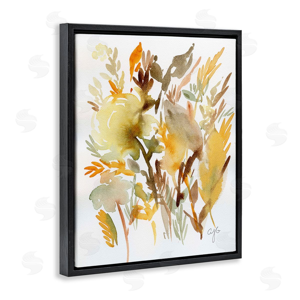 Alexandria Gilbert Kincaid Abstract Autumnal Foliage Black Floating Frame Canvas Wall Art Print