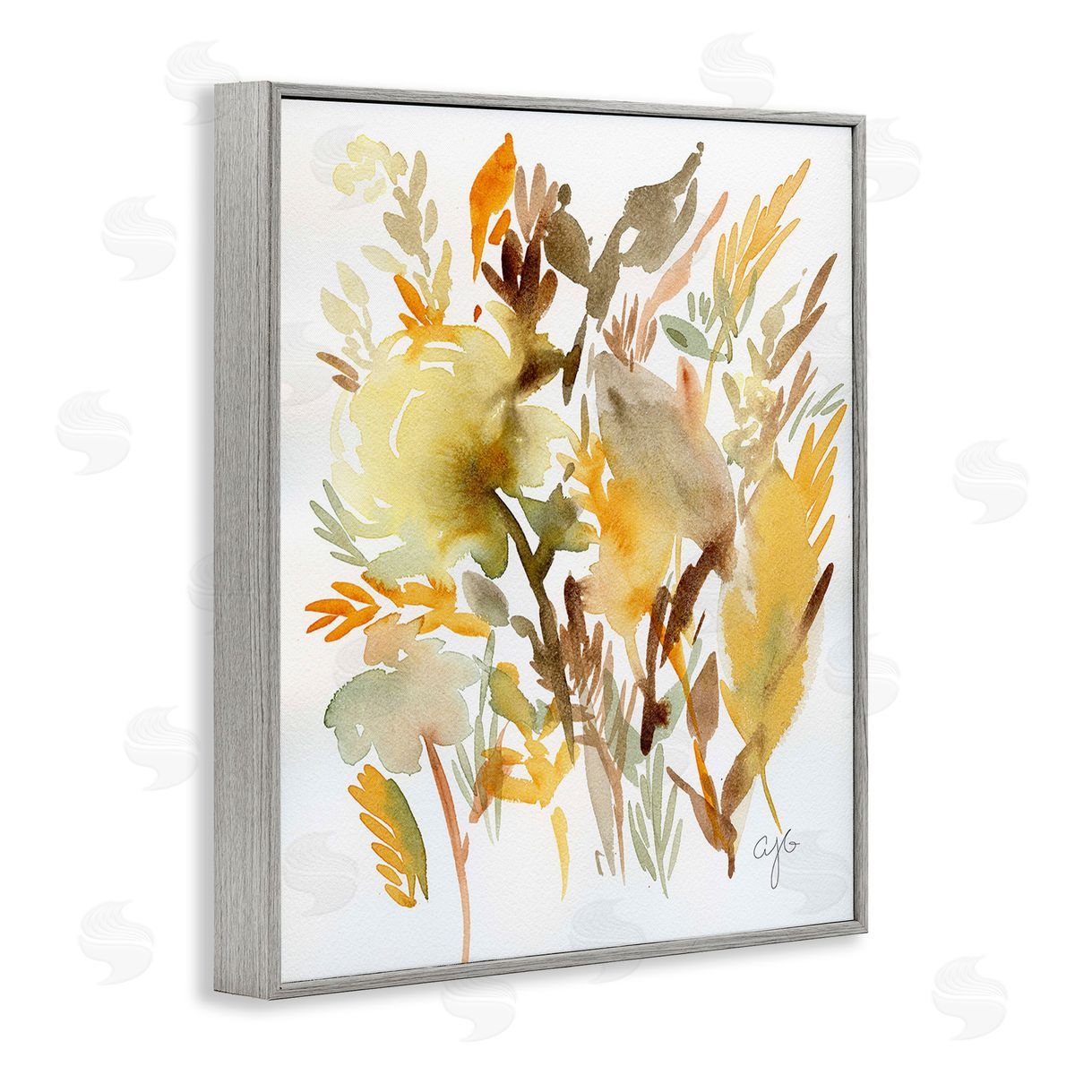 Alexandria Gilbert Kincaid Abstract Autumnal Foliage Gray Framed Giclee Wall Art Print