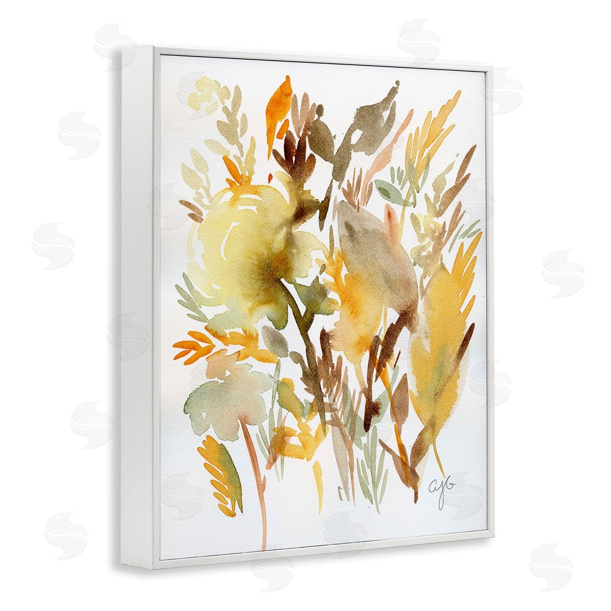 Alexandria Gilbert Kincaid Abstract Autumnal Foliage White Framed Giclee Wall Art Print