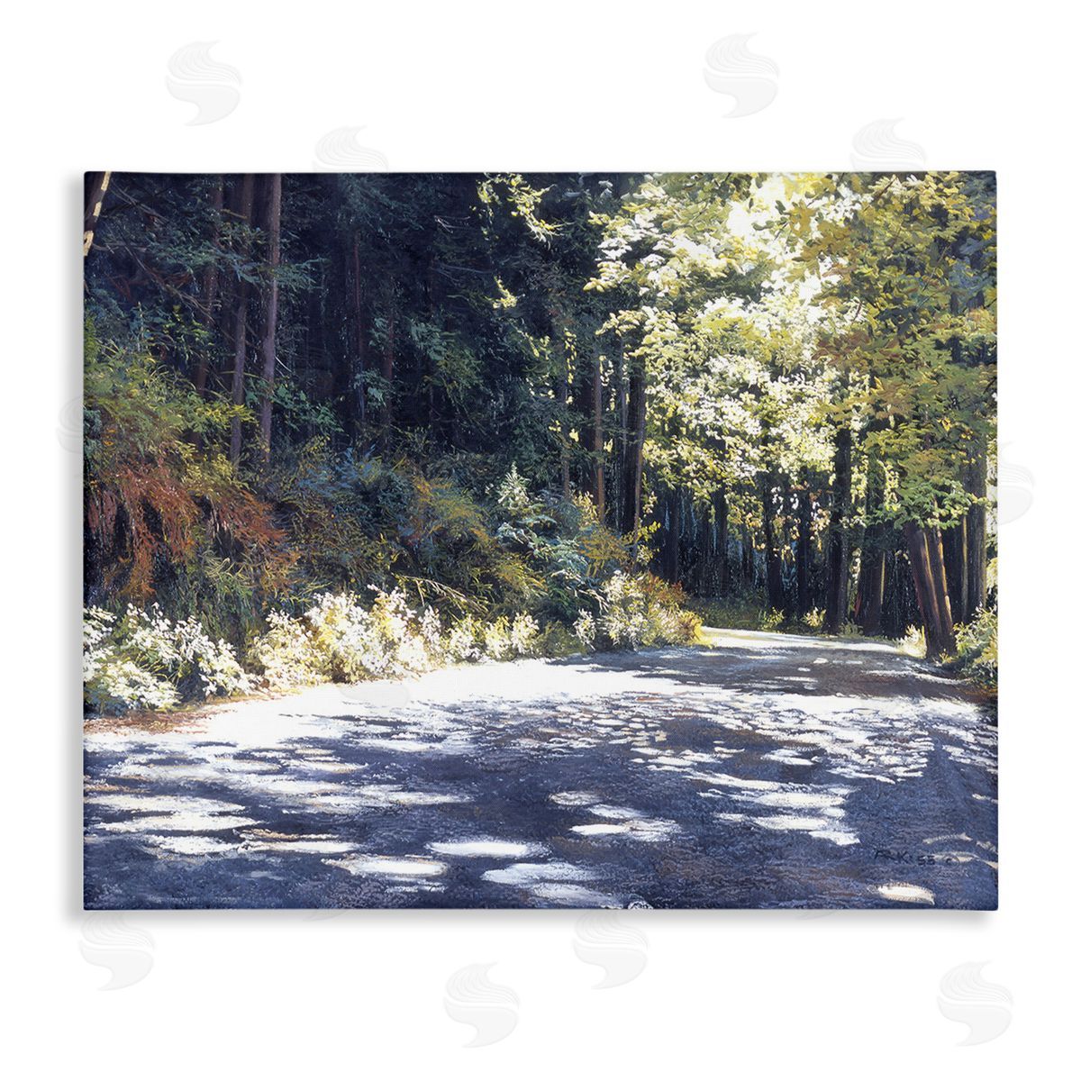 Andrew Kiss Sunlit Woodland Road Canvas Wall Art Print