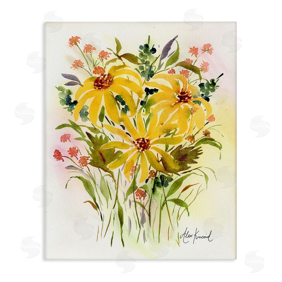 Alexandria Gilbert Kincaid Abstract Daisy Bunches Canvas Wall Art Print