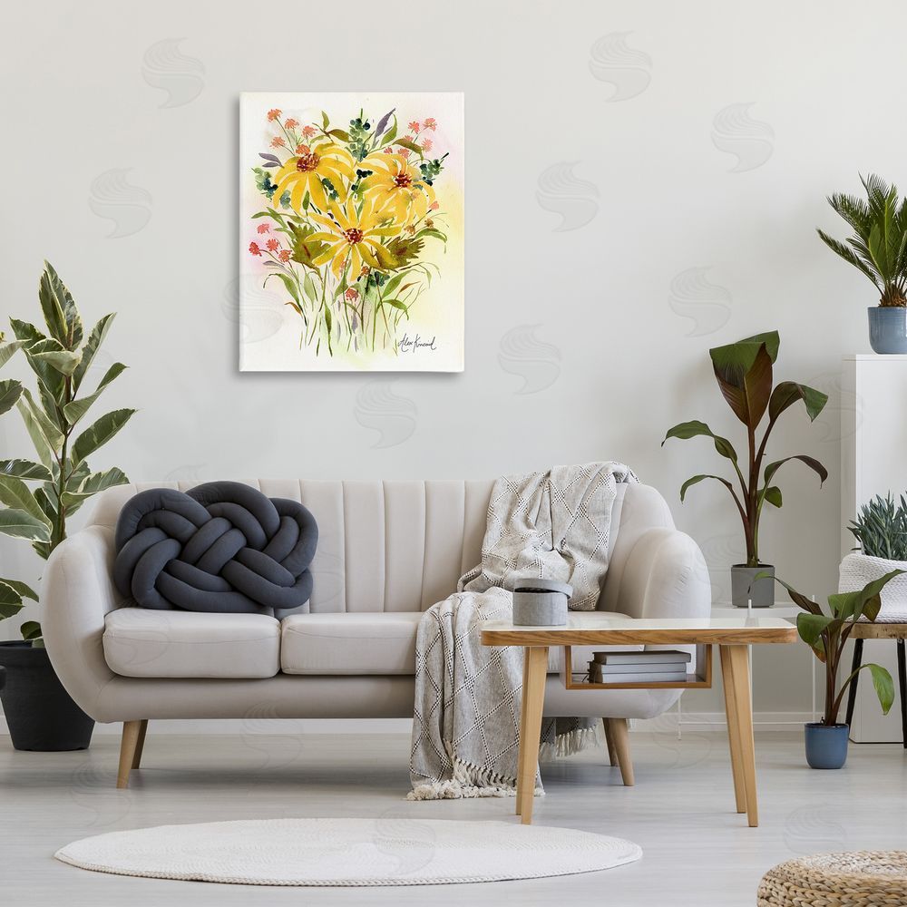 Alexandria Gilbert Kincaid Abstract Daisy Bunches Canvas Wall Art Print in Room