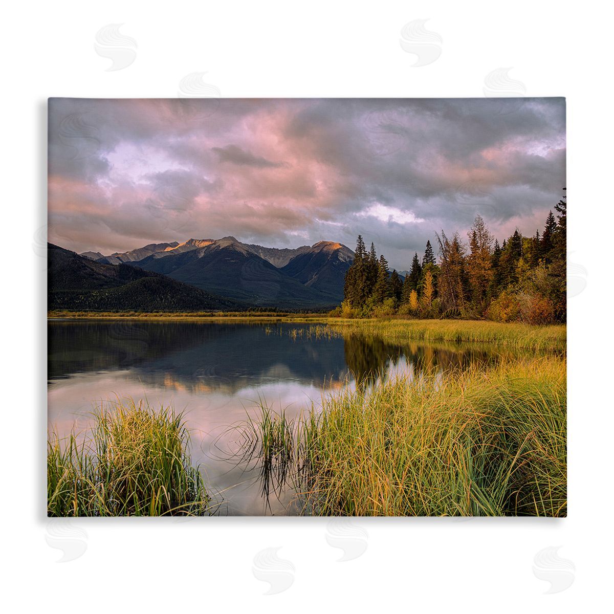 Margaret Clavell Lake's Edge Landscape Canvas Wall Art Print