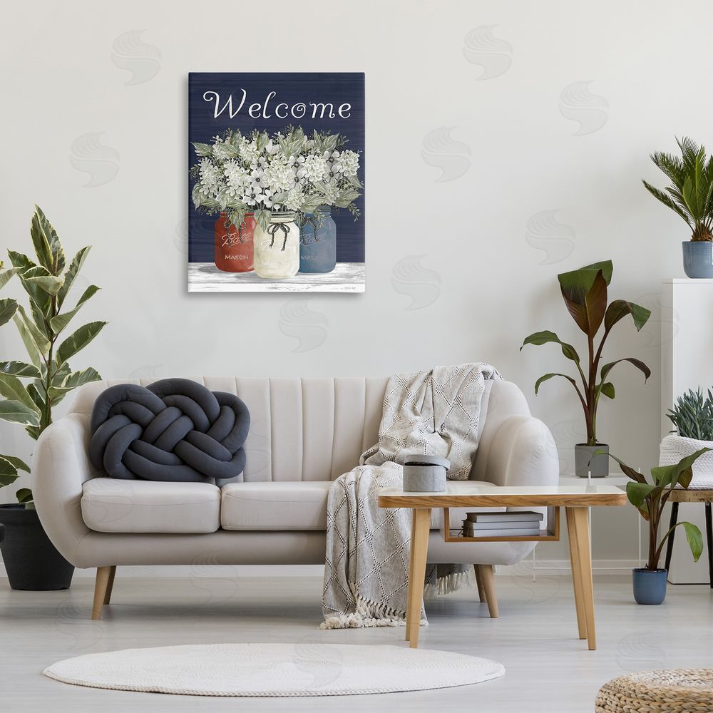 Cindy Jacobs Welcome with Country Herbs Canvas Wall Art Print in Room