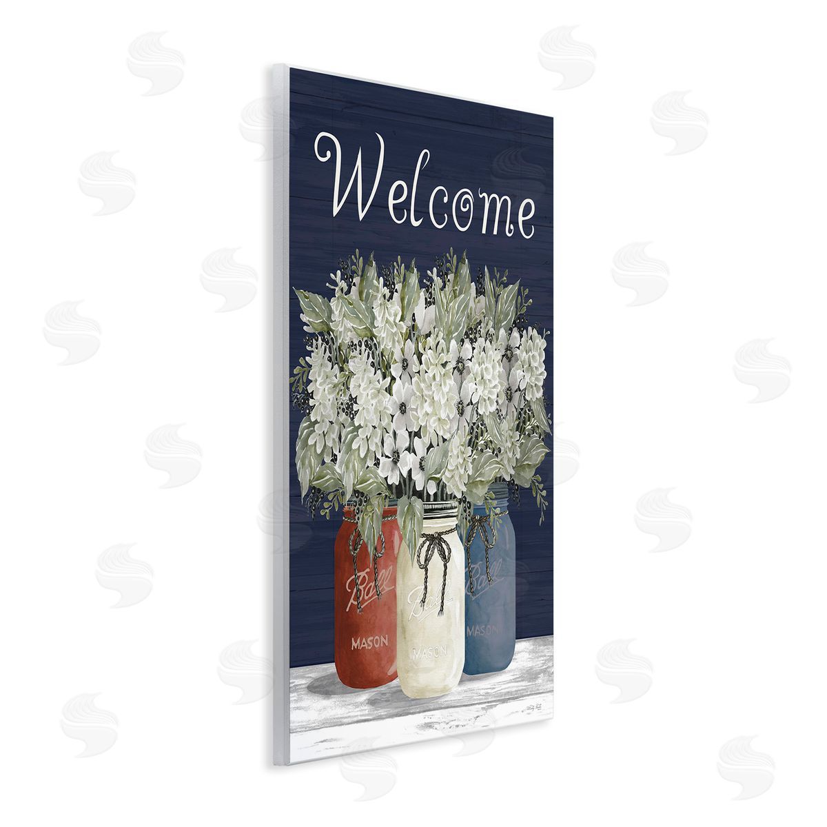 Cindy Jacobs Welcome with Country Herbs Wooden Wall Plaque Art Print