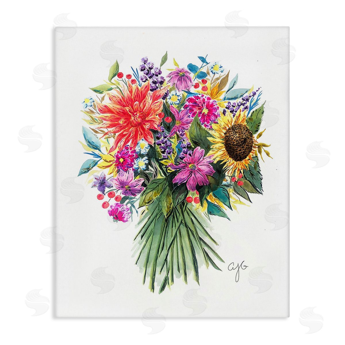 Alexandria Gilbert Kincaid Vivid Flower Bunches Canvas Wall Art Print