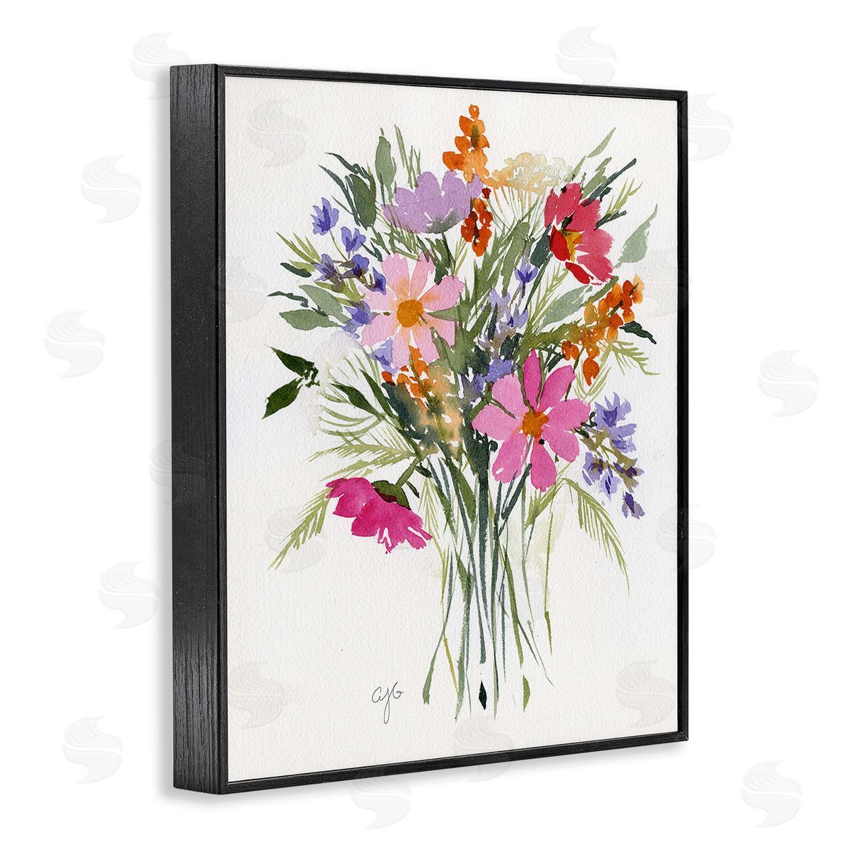 Alexandria Gilbert Kincaid Simple Mixed Bouquet Black Framed Giclee Wall Art Print