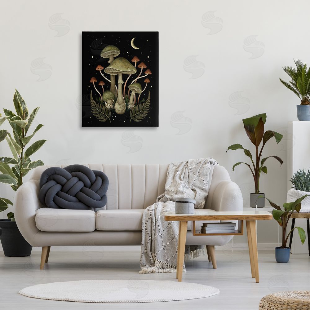 Episodic Drawings Night Mushrooms & Ferns Canvas Wall Art Print in Room
