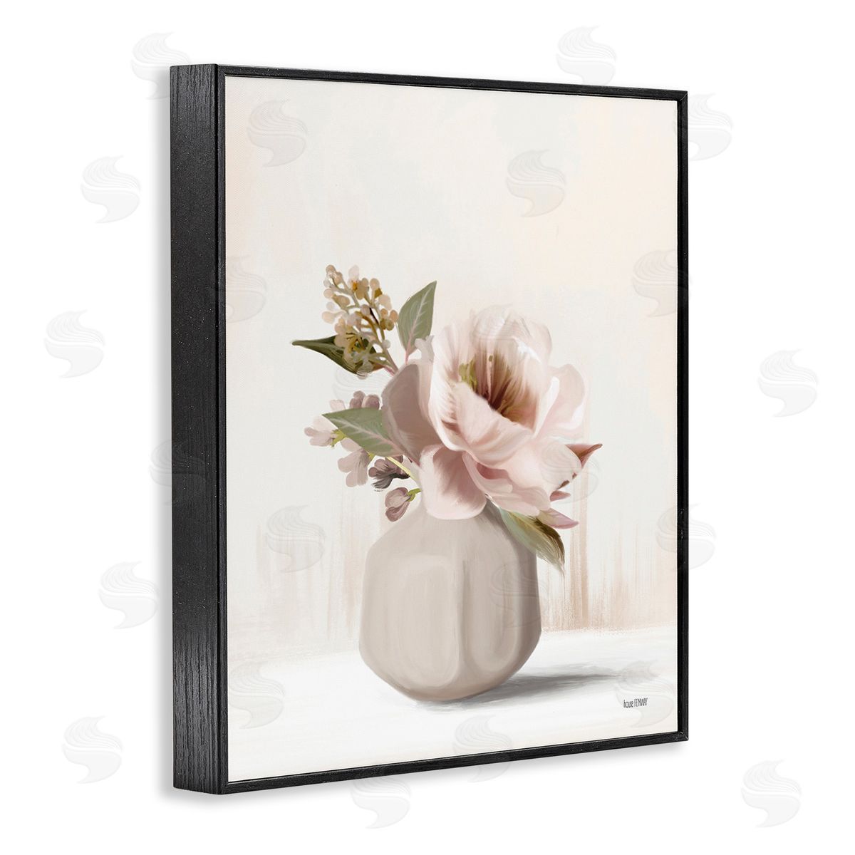 House Fenway Chic Bouquet in Vase Black Framed Giclee Wall Art Print