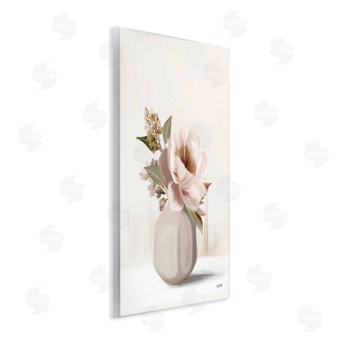 House Fenway Chic Bouquet in Vase Wooden Wall Plaque Art Print